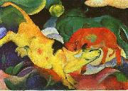 Franz Marc Cows, Yellow, Red, Green oil painting reproduction